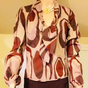 Blue Deep Italian Boutique Blouse Pants Set